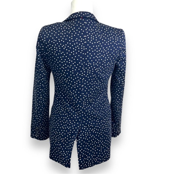 Court & Rowe Scatter Dot Blue Night Blazer Navy & White Polka Dot Jacket Sz 2 - Picture 9 of 16